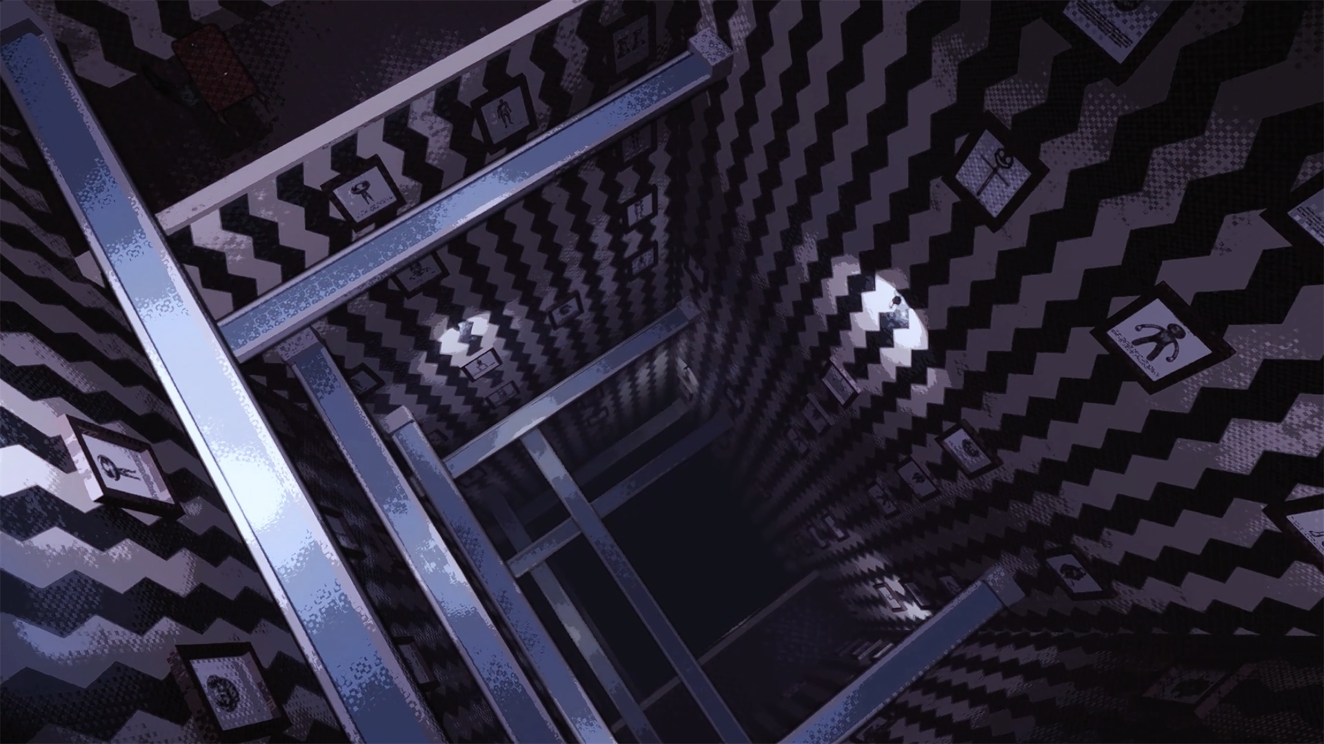 ANYWHERE key art 02 without title, looking down the patterned shaft